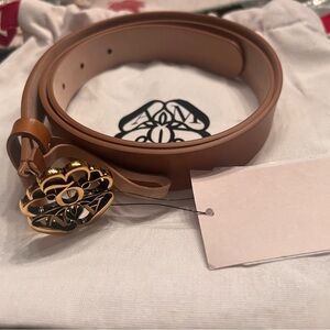 Alexander McQueen NWT 90cm brown coffee women’s belt w/ dustbag